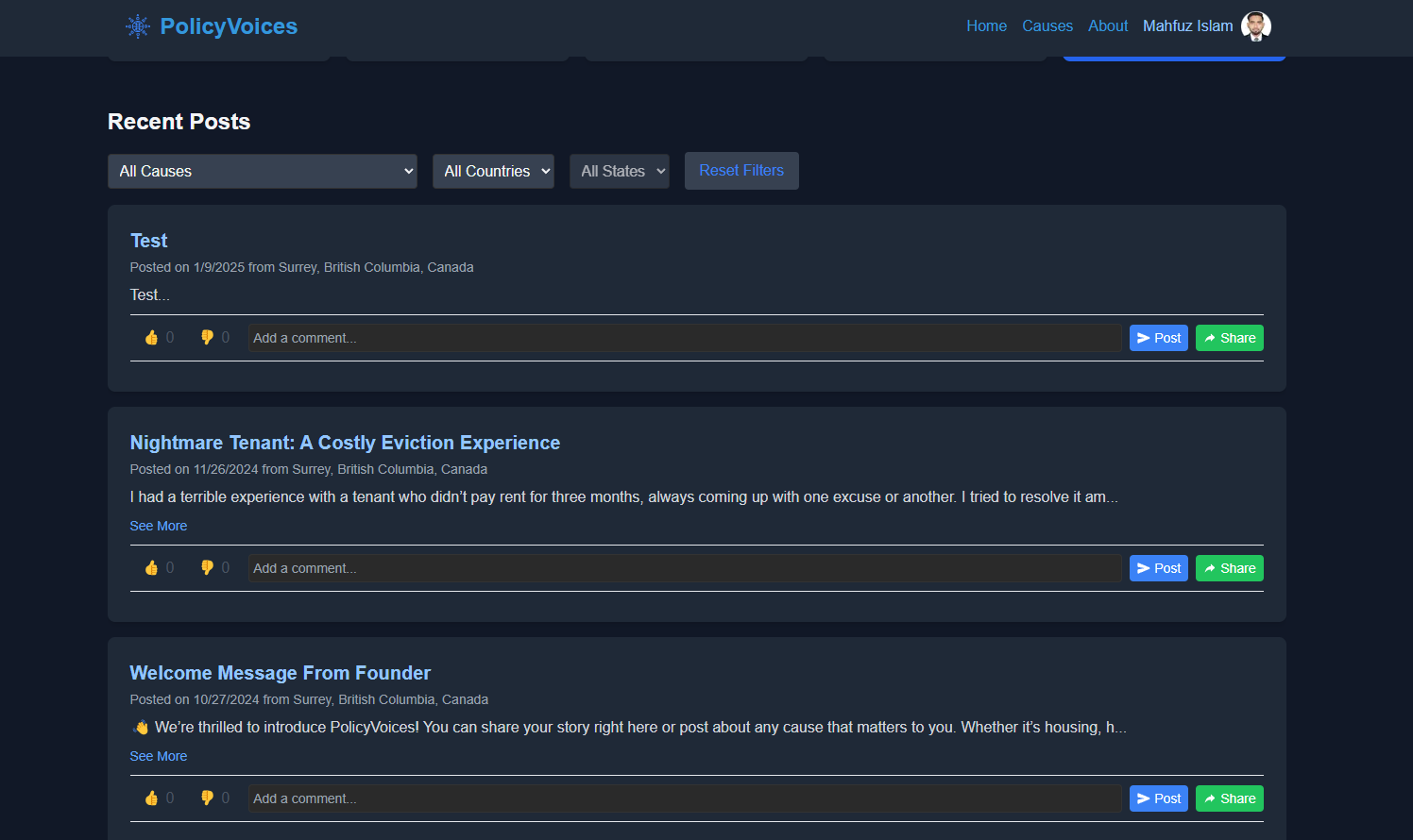 PolicyVoices screenshot 2
